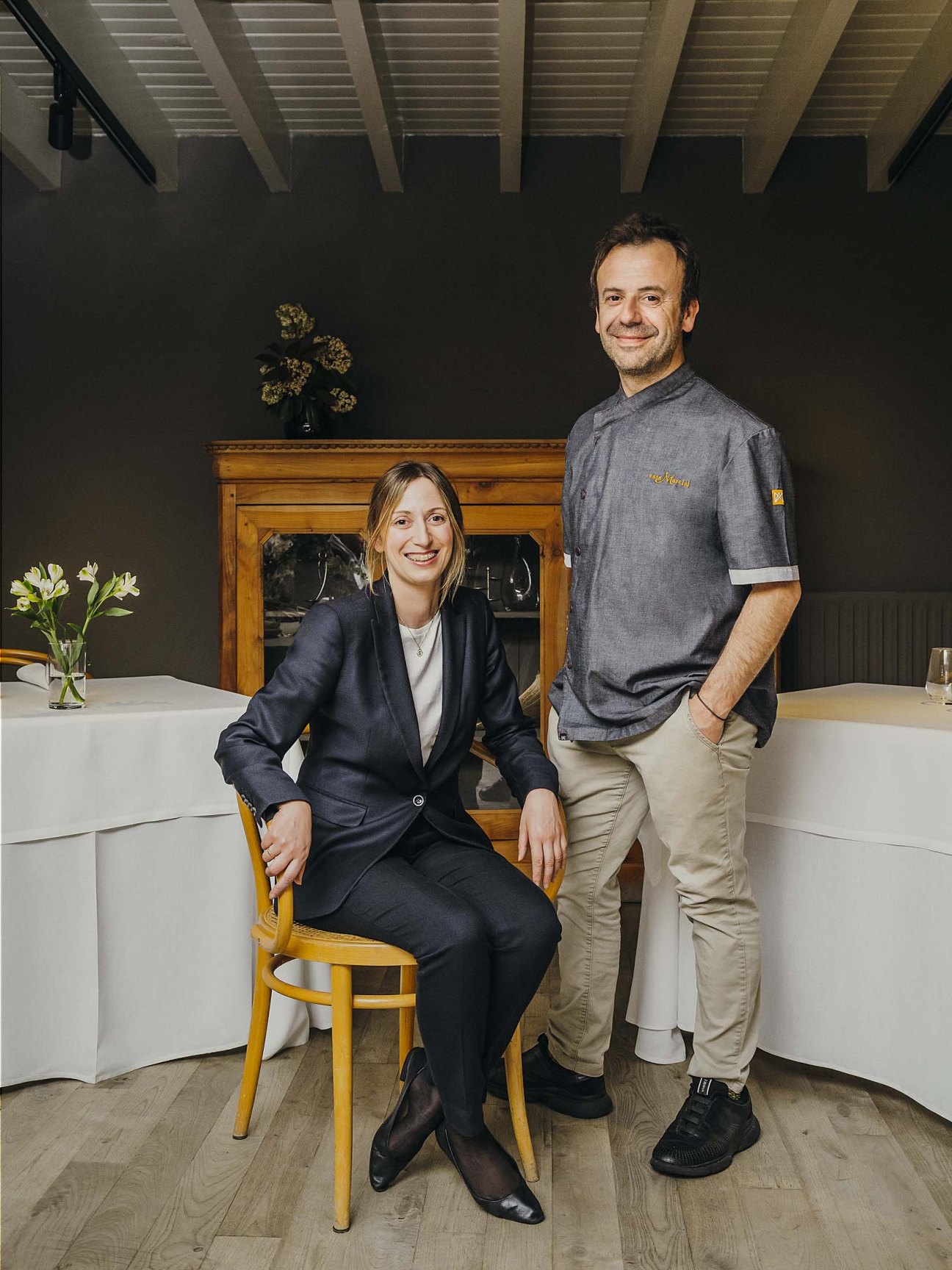 Chef Nacho Manzano and his sister Sandra at Casa Marcial restaurant.