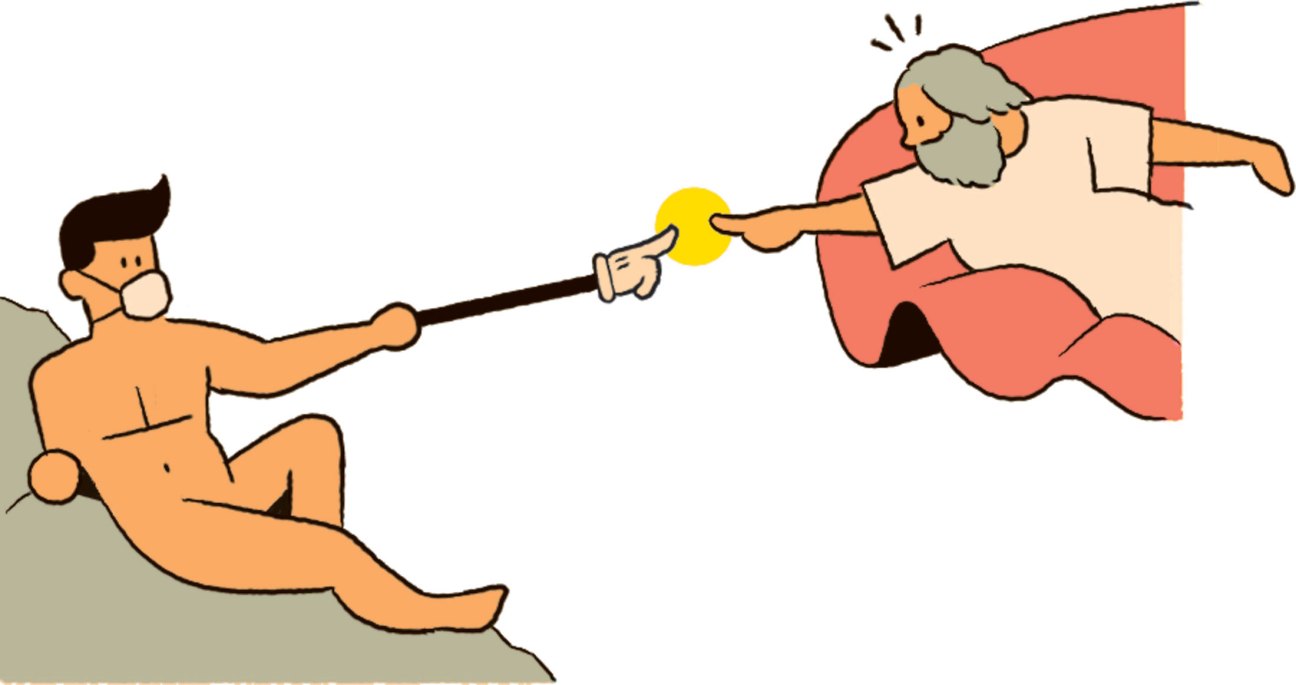 Older man reaching down to help younger man pull himself up with a rope