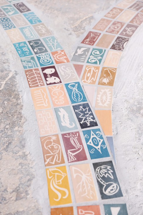 Hand-painted tiles by Natalia Manta, as part of Elefsina Mon Amour