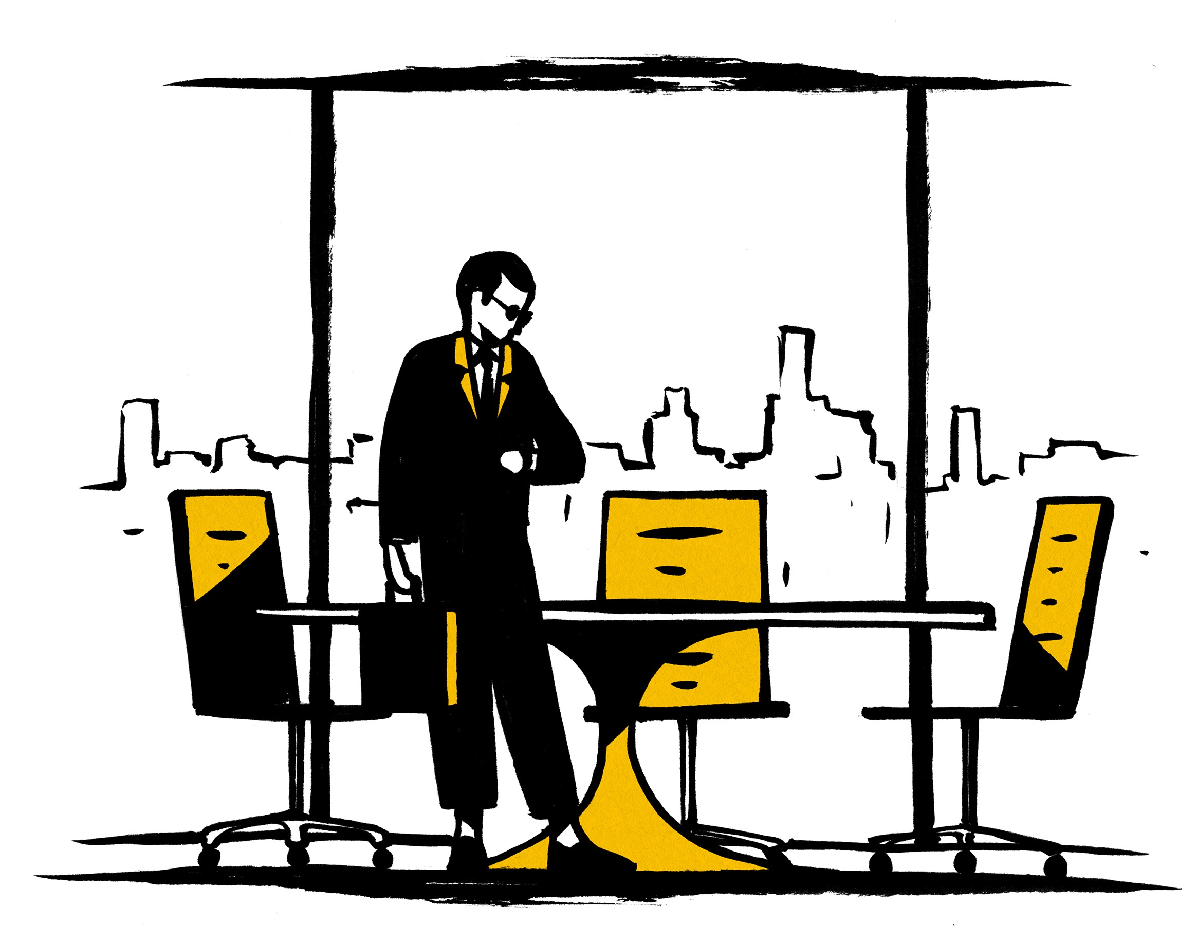 bangkok business meeting illustration
