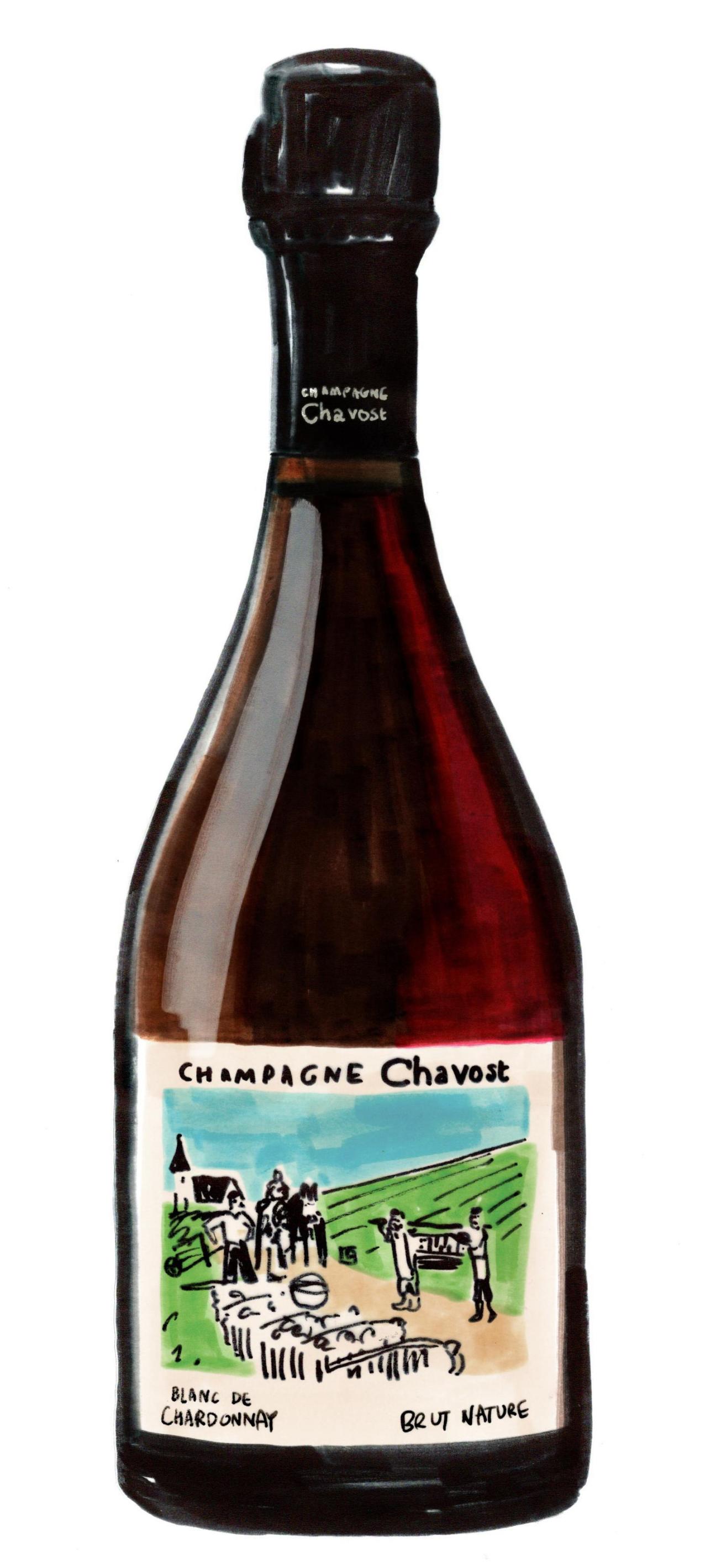 Champagne Chavost, Blanc de Chardonnay, Brut Nature wine