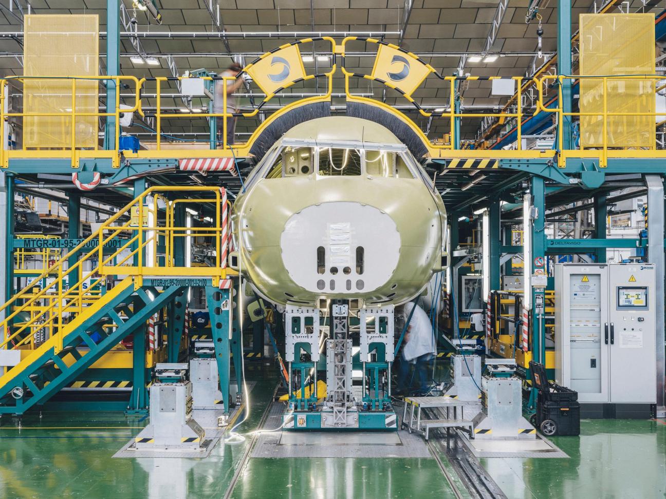 Fuselage of a C295 under construction