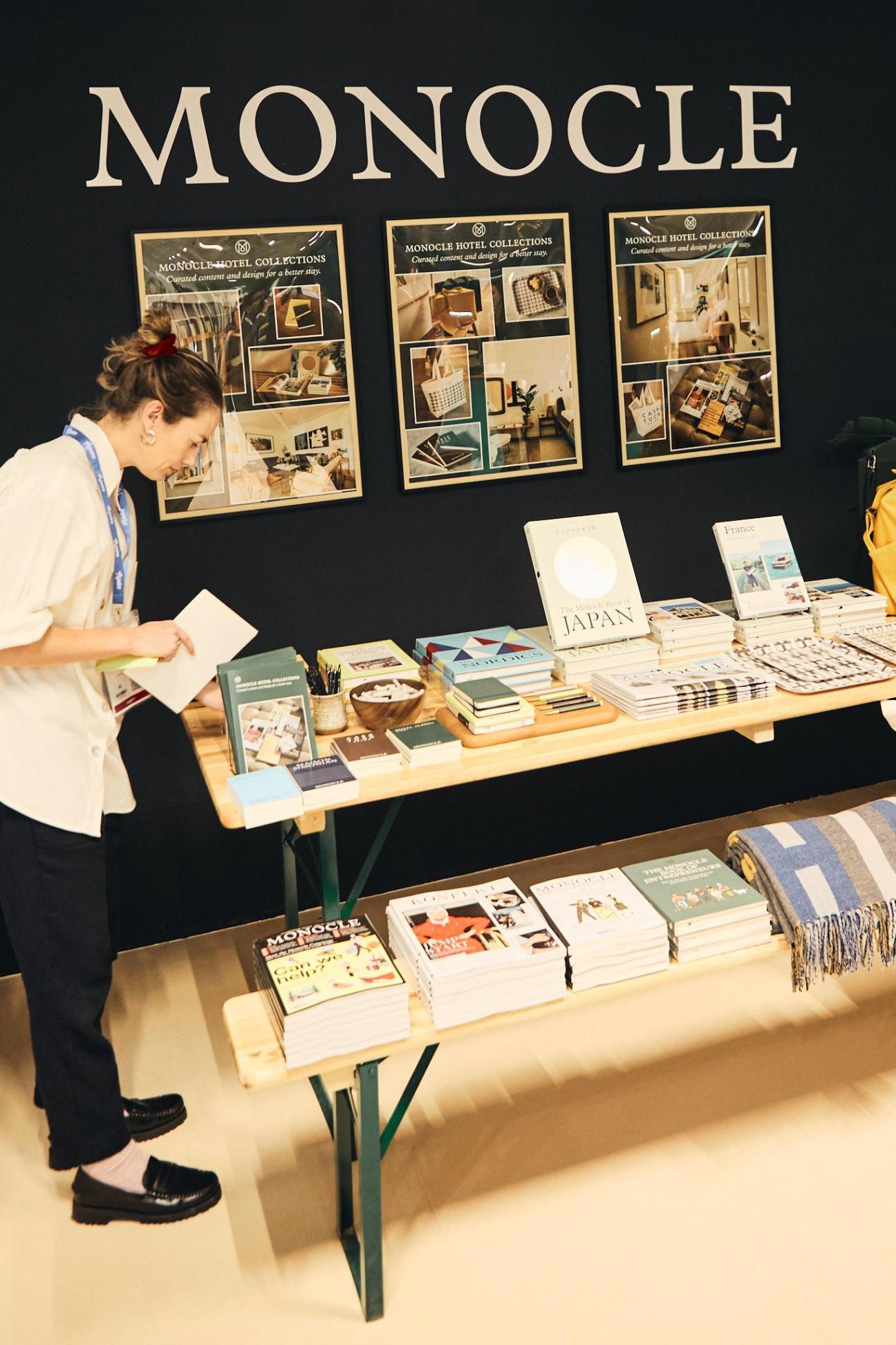 Setting out the Monocle stall in Cannes