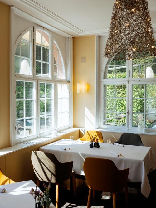 Inside the dining room at Restaurant Stucki.