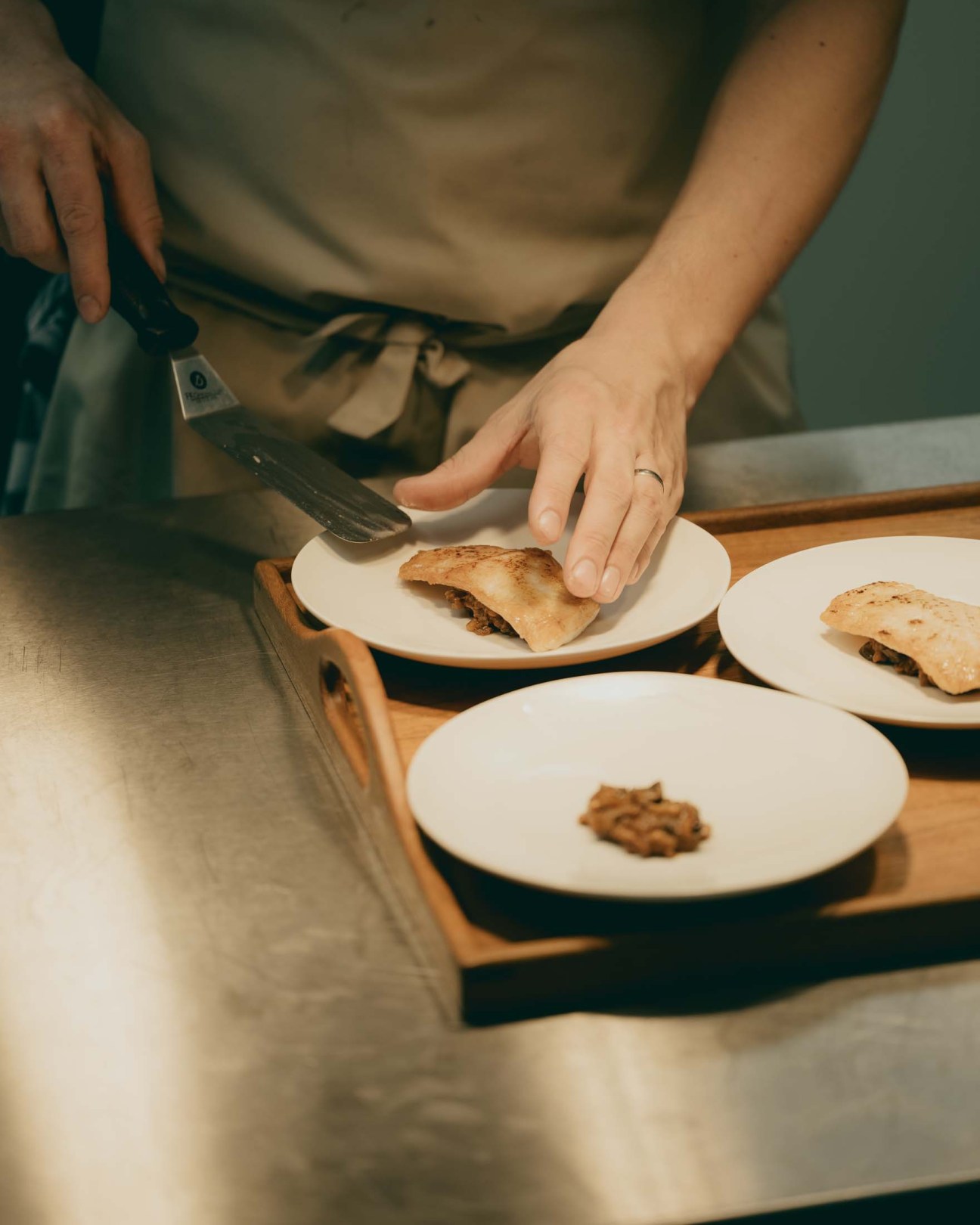 Plating of a dish