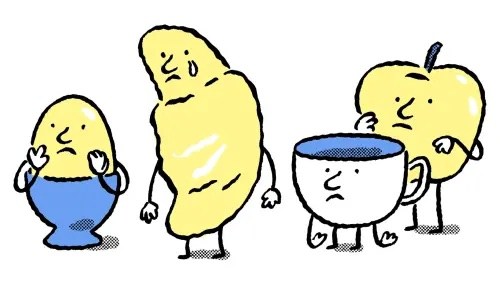 illustrated breakfast items