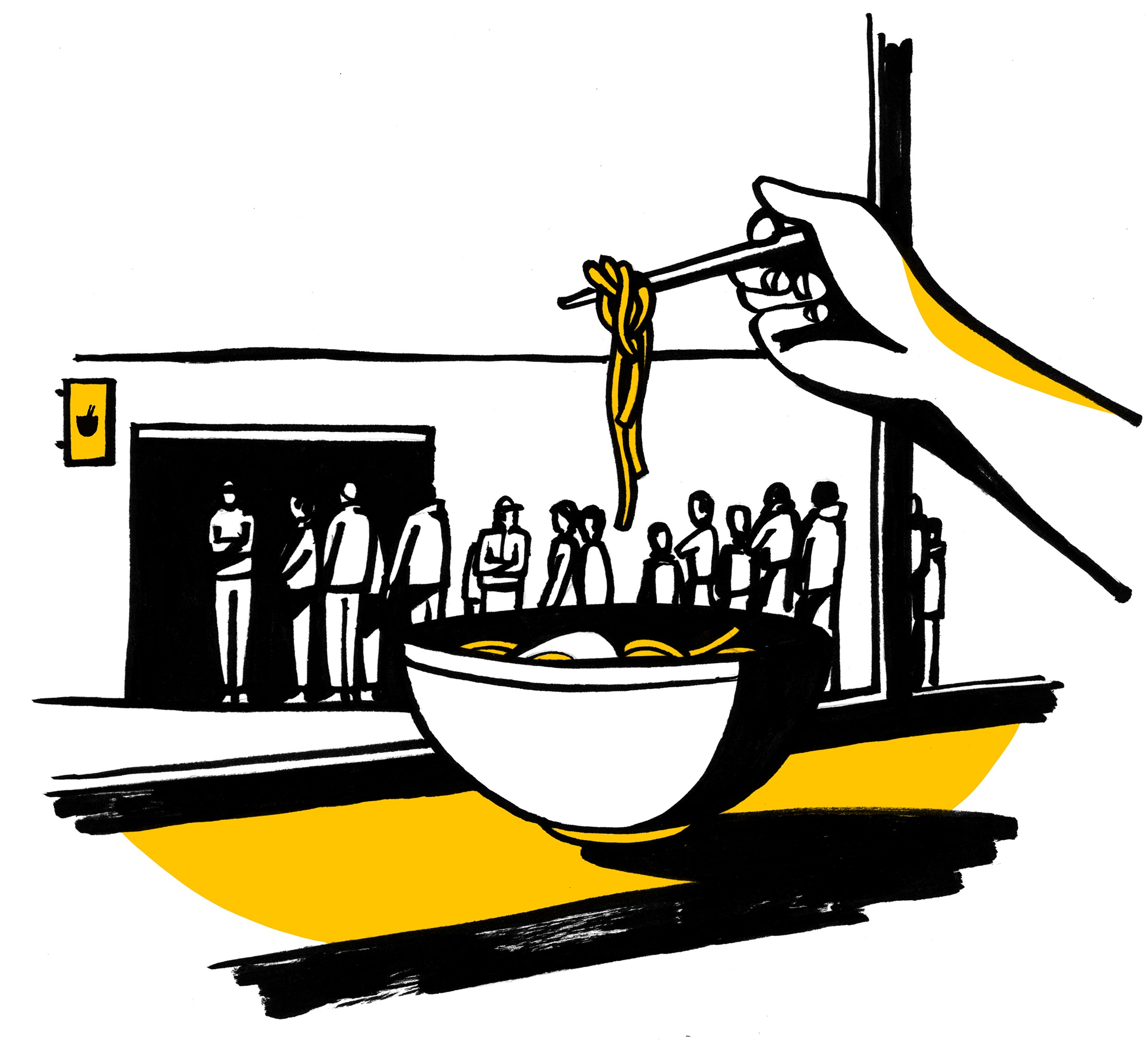 illustration of noodles in tokyo
