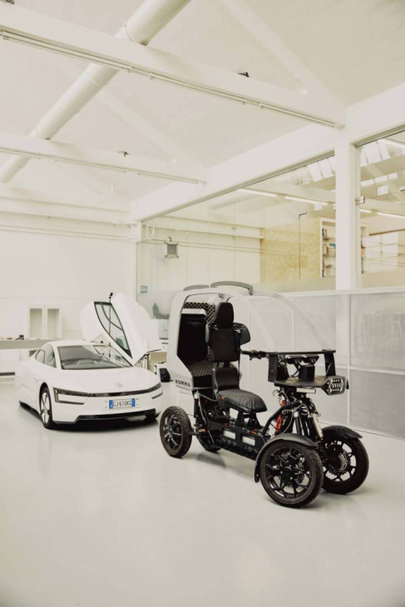 Futuristic transport at Granstudio’s HQ in Turin. 