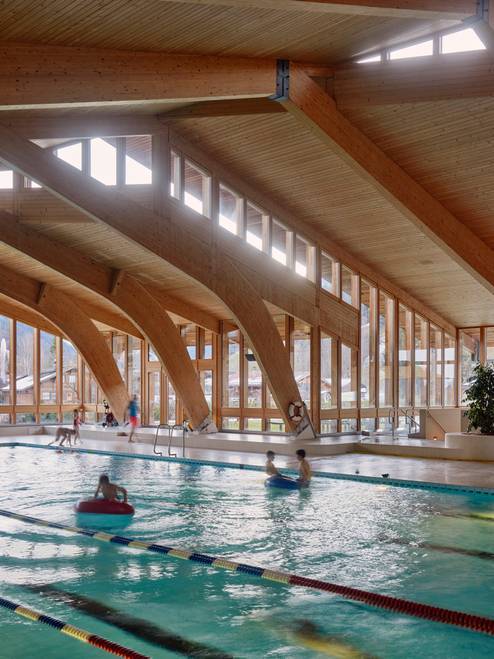 The swimming hall of Sportzentrum in Gstaad.