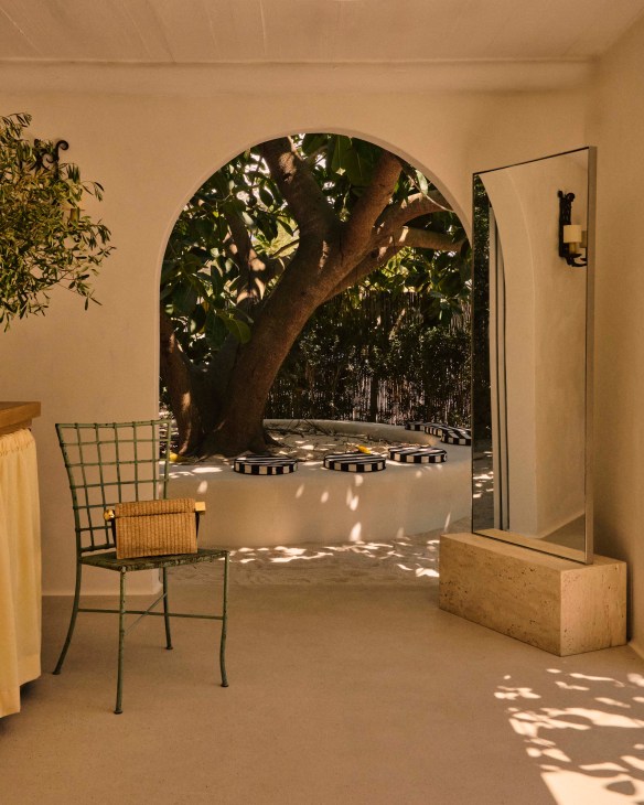 Inside Jacquemus’ temporary boutique at Casa Jondal in Ibiza 
