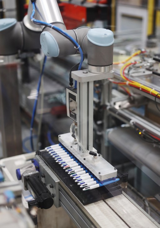 Pens in production at the Bic factory
