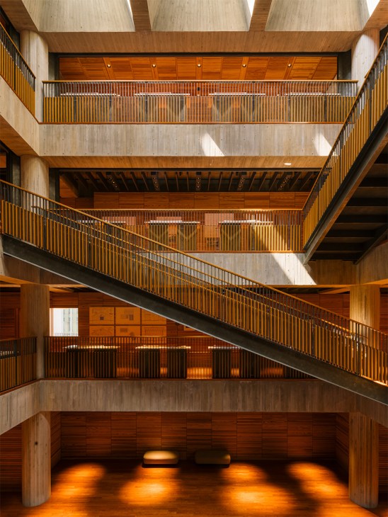 Soaring interior of Kioi Seido