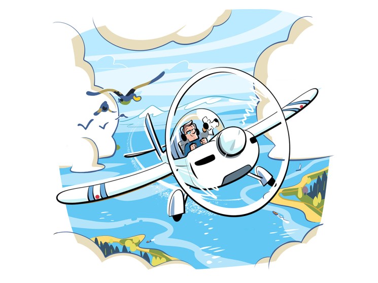 Illustration of prop airpane