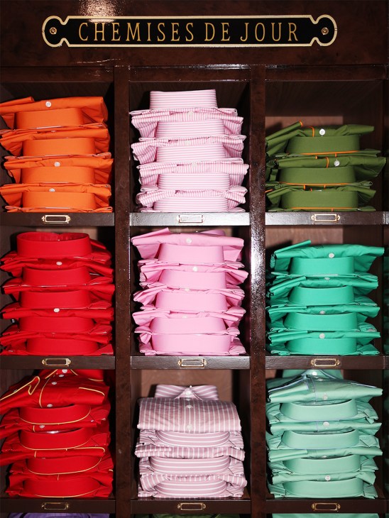 Shirts on display inside Rubirosa’s, Paris