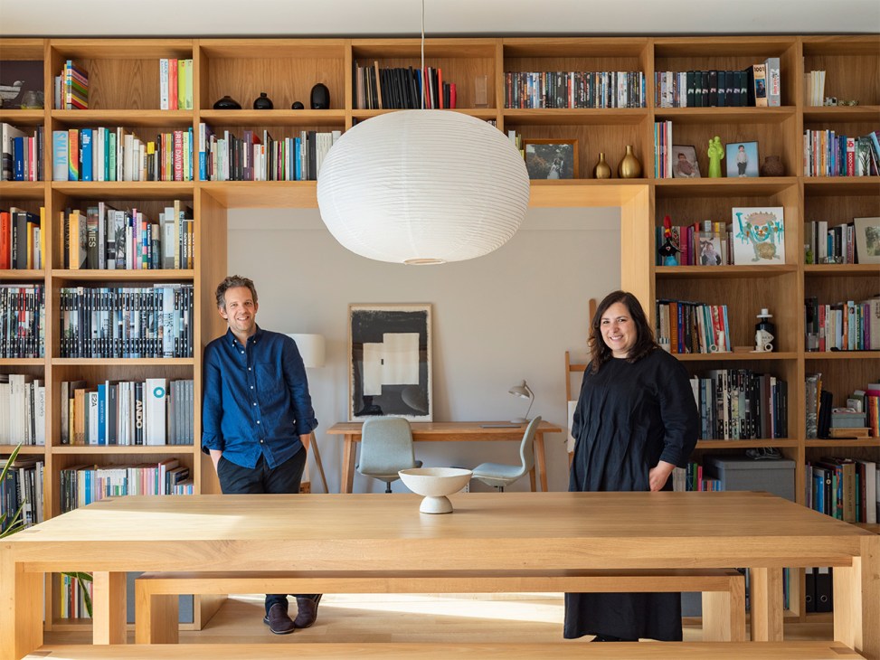 Architects Mário Serrano and Margarida Fonseca in their renovated flat