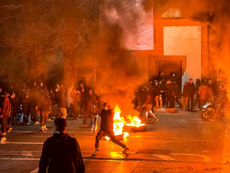 Widespread unrest in Iran; protests amid fires in the street