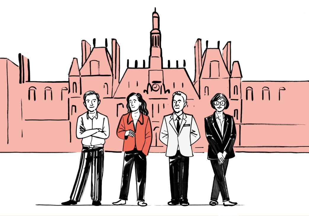 Illustration of candidates in Paris's municipal mayoral election