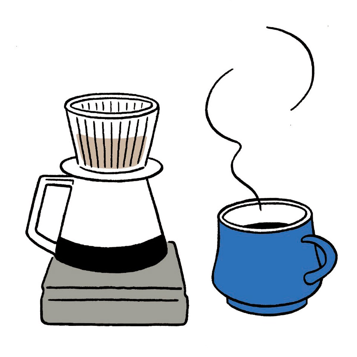 Illustration of drip coffee from Mecca coffee