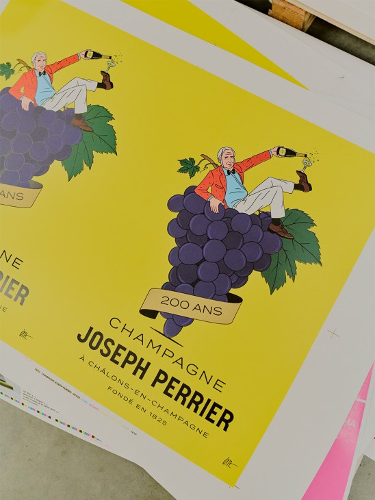 Artwork for Champagne Joseph Perrier, celebrating Lézard Graphique's 200th anniversary