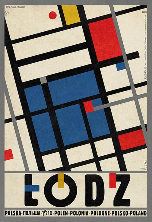 This Mondrian-esque Lodz poster by Ryszard Kaja is in the style of the city’s adopted avant-garde artist, Wladyslaw Strzeminski
