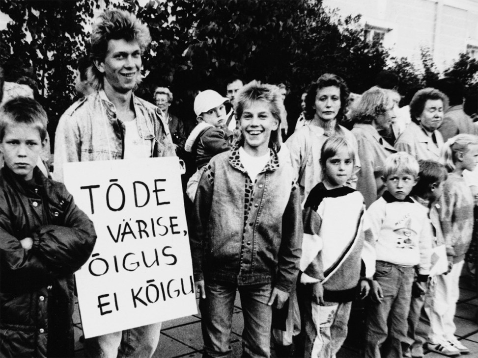 Protesters during the ‘Singing Revolution’ in Estonia
