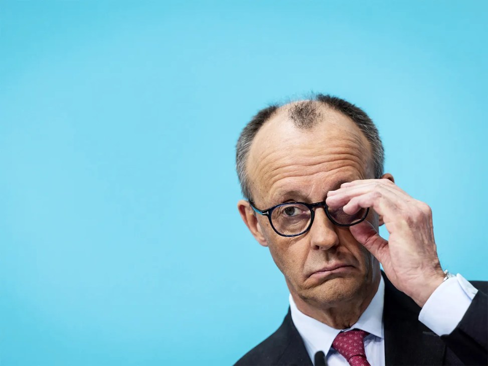 Cornered: Merz’s tactlessness and fractious party have him hemmed in