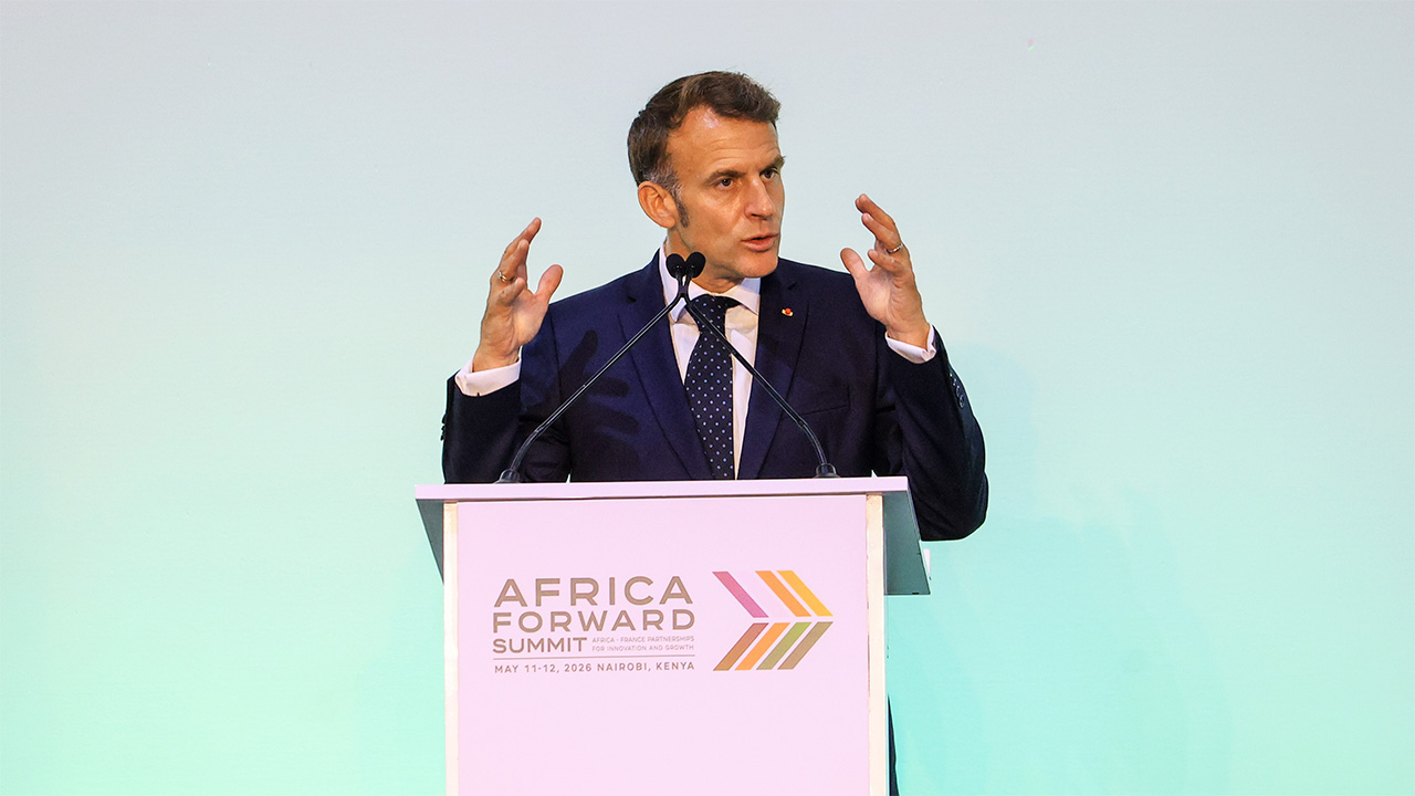 On stage for Emmanuel Macron’s viral moment in Kenya