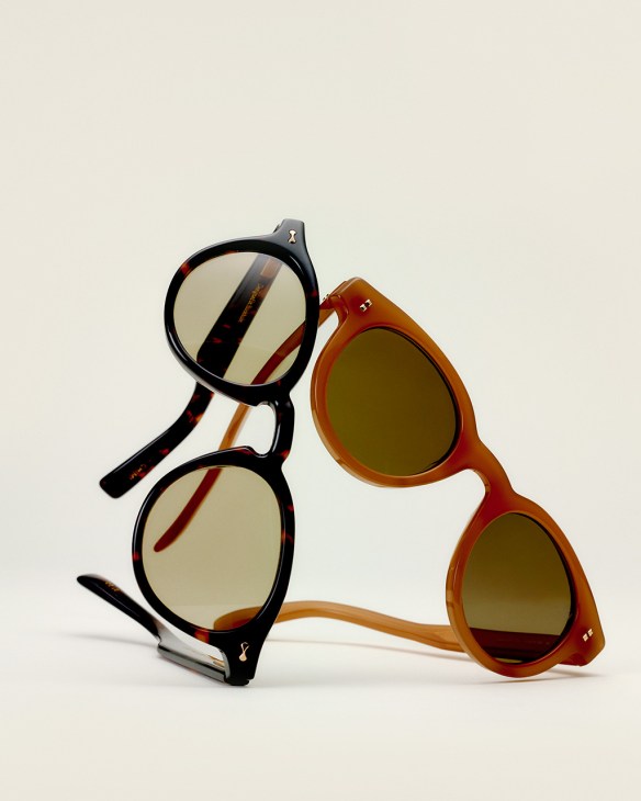 Sunglasses by Chimi (on left), sunglasses by Dunhill