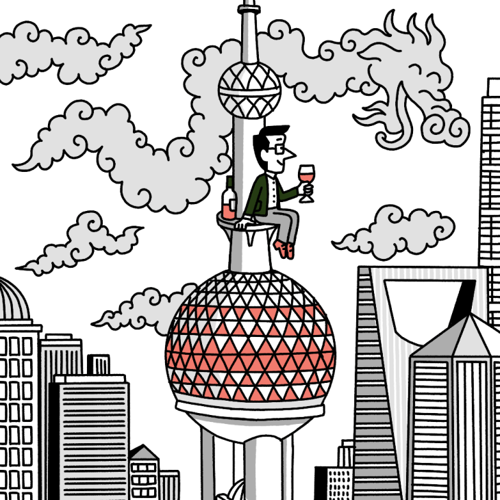 Illustration of Andrew Tuck in Shanghai