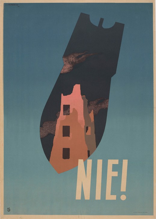 Tadeusz Trepkowski captured Warsaw’s postwar devastation in an antiwar poster