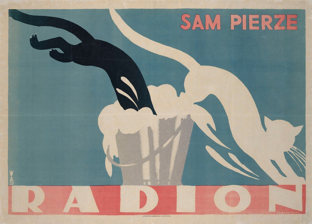 “Radion does the washing itself” says this poster advertising a laundry detergent by Tadeusz Gronowski (1926)