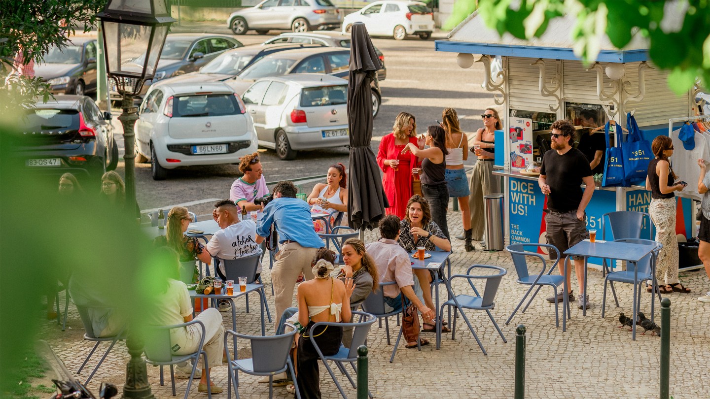 Fashion label +351’s Lisbon café kiosk lets you get to know the brand over coffee – and a game of backgammon