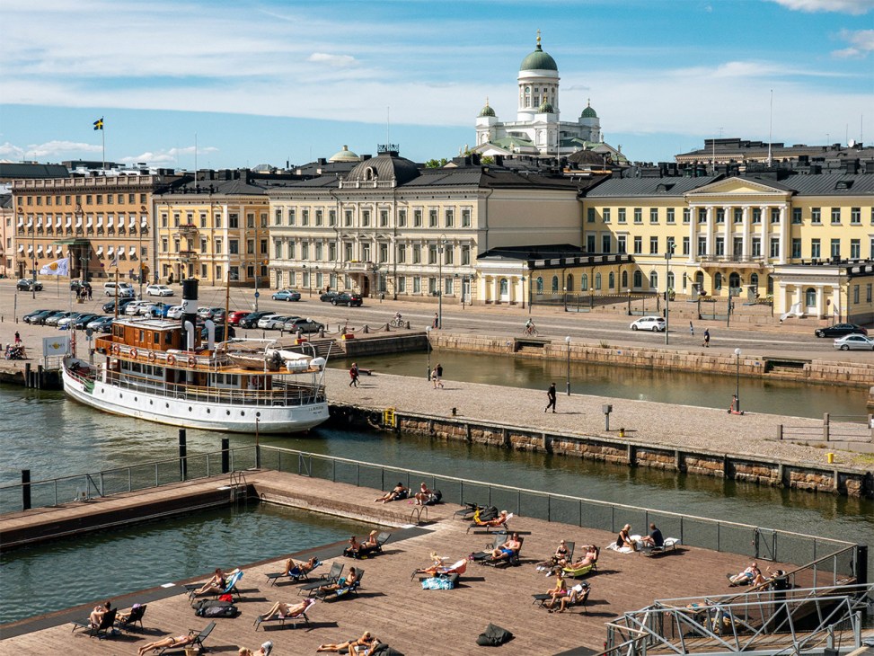 Market Square from Allas Sea Pool, Helsinki, Finland