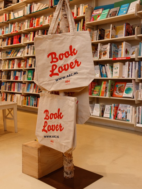 Tote bags at ABC bookshop, Centrum, Amsterdam