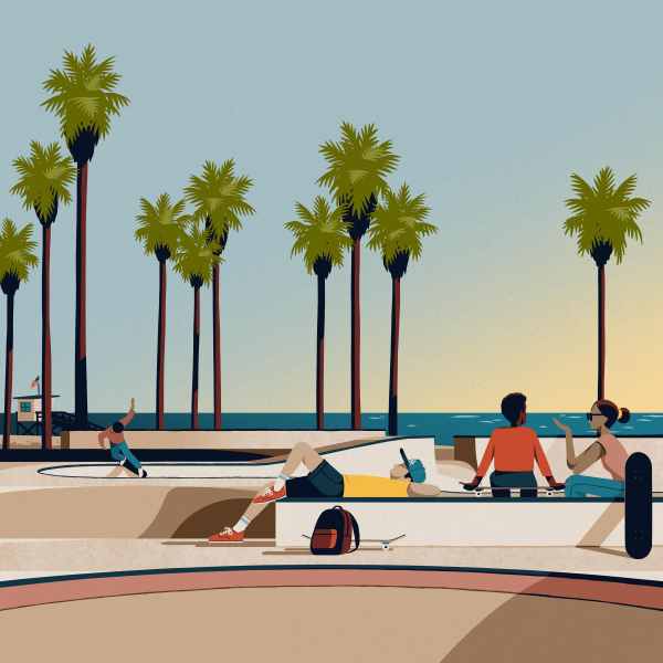 An illustration of a beach in LA