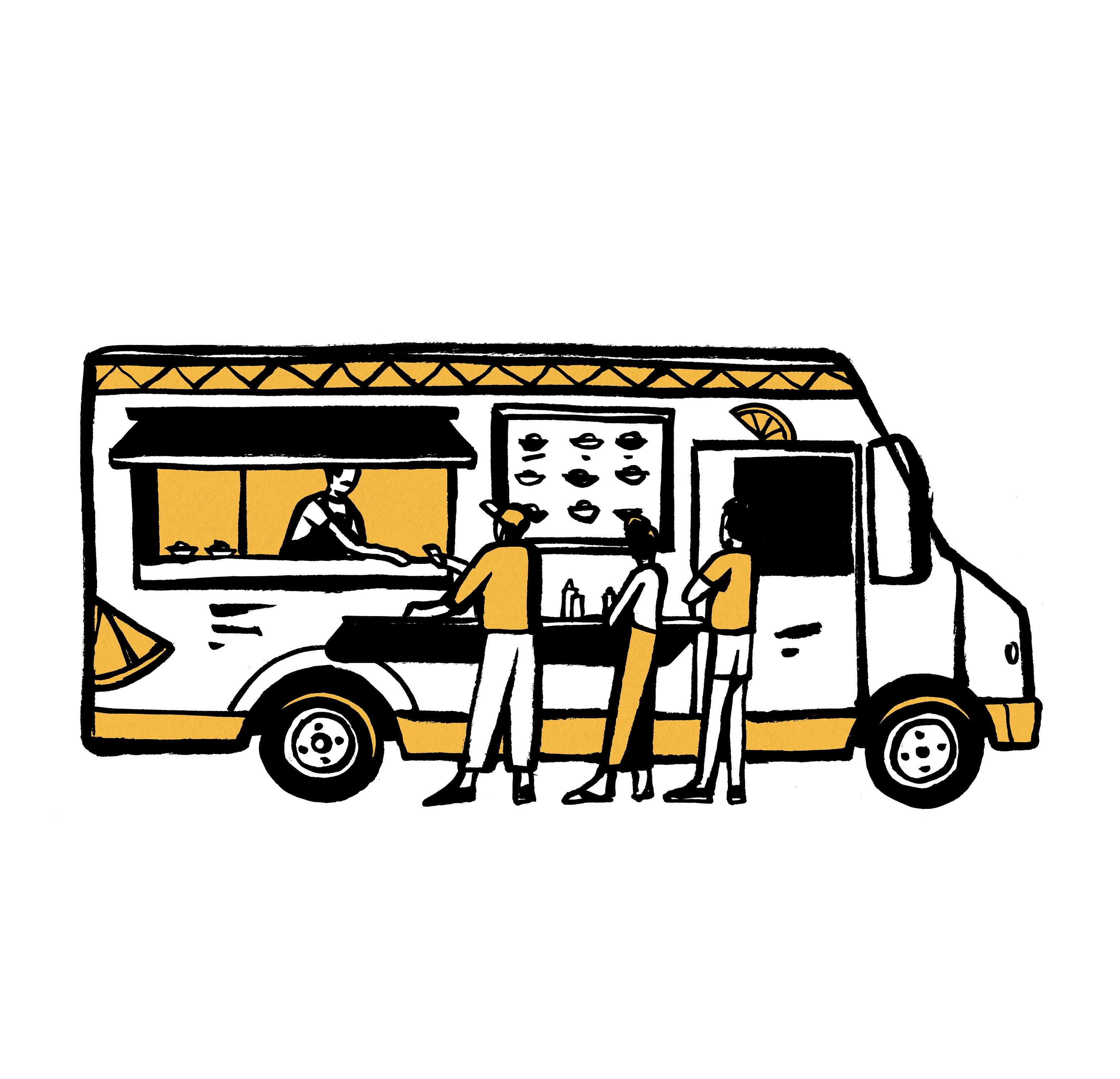 An illustration of a taco truck in LA