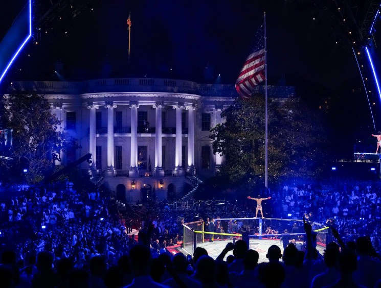 The US’s 250th anniversary celebrations come out swinging with a show of pumped-up machismo at the White House
