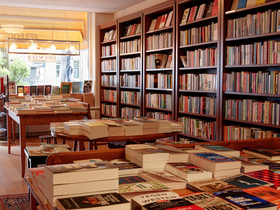 Inside Java Bookshop in Amsterdam