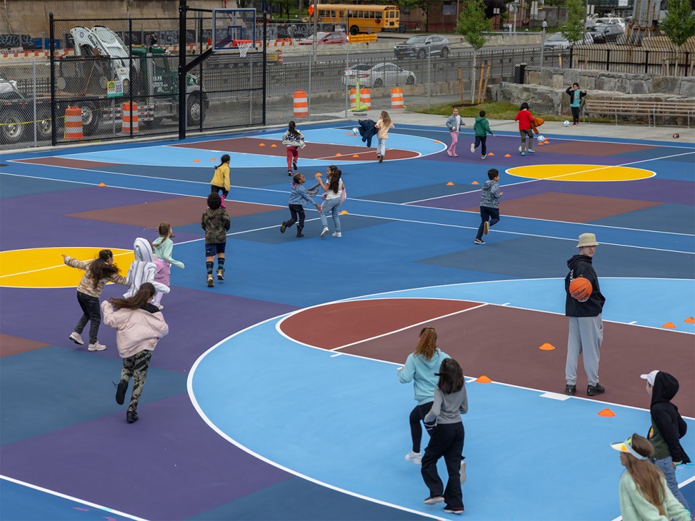 Sports courts in East Side Coastal Resiliency, New York