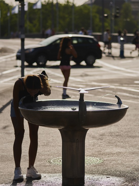 ‘Small Fountain with a Gull’ - drinking fountain in Zurich by German sculptor Otto Münch, created in 1938