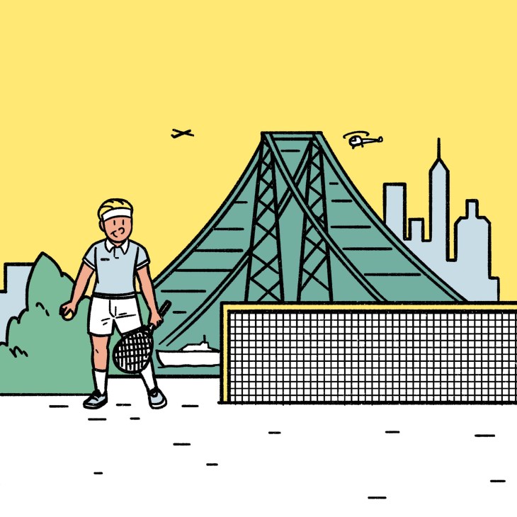 Illustration of a tennis player in New York
