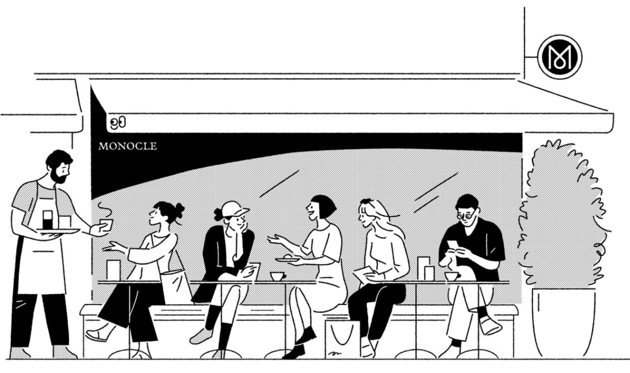 The Monocle shop and café in Zurich - illustration