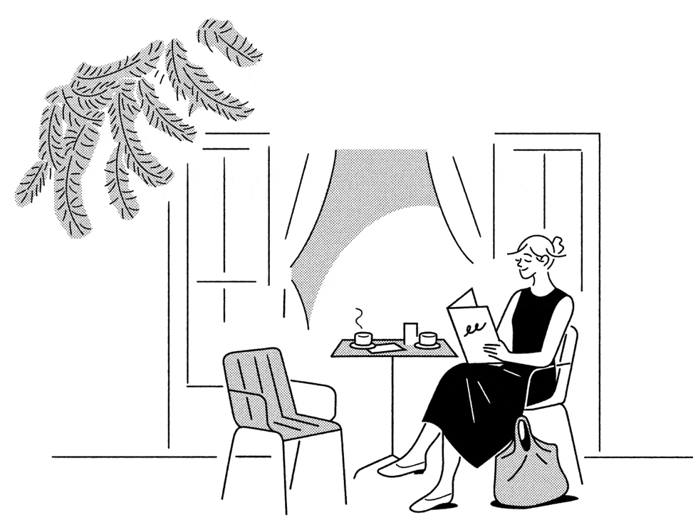 Illustration of the Monocle Cafe Paris