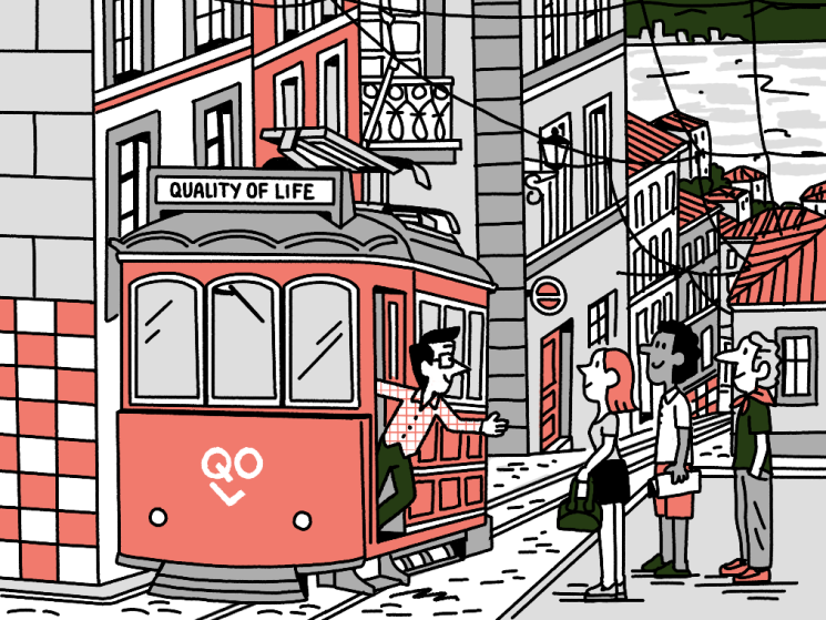 Andrew Tuck in the Quality of Life tram