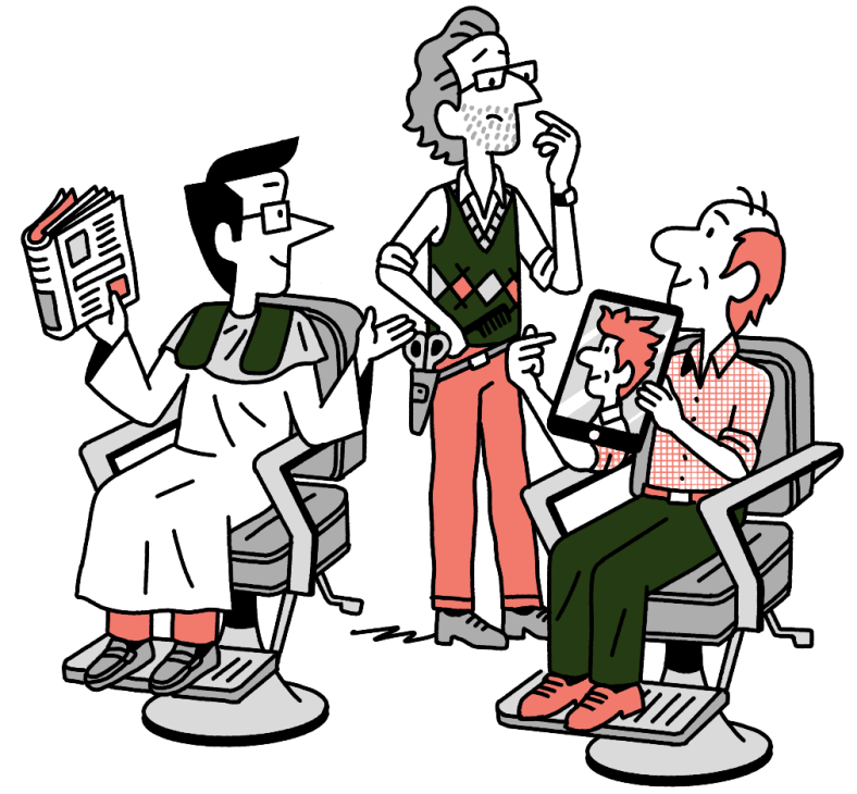 Andrew Tuck at the hairdressers