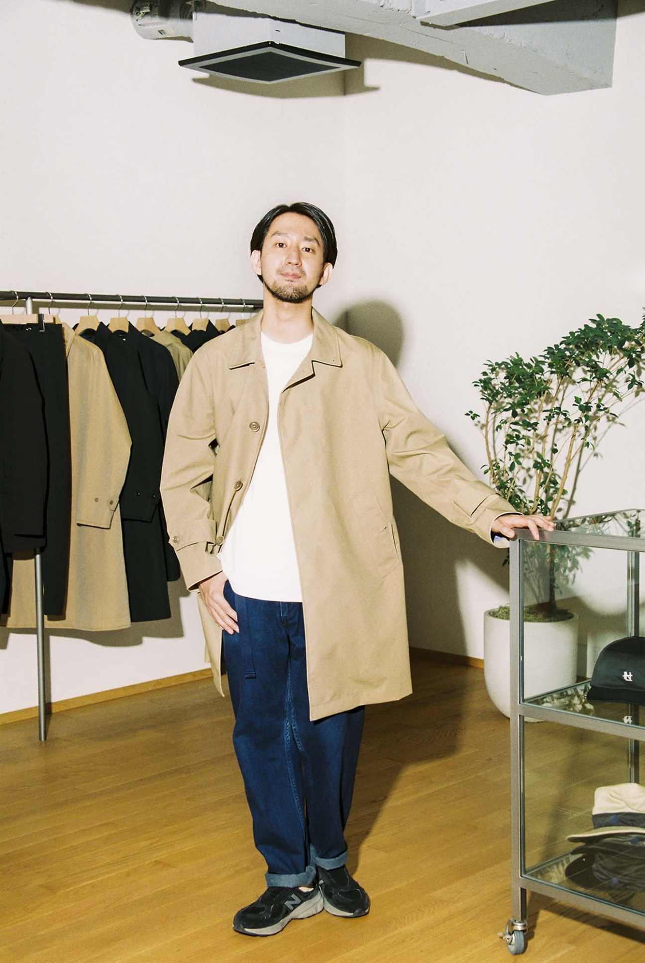 Sorato Takeda in casual styling with Nanamica pieces mixed with personal wardrobe items