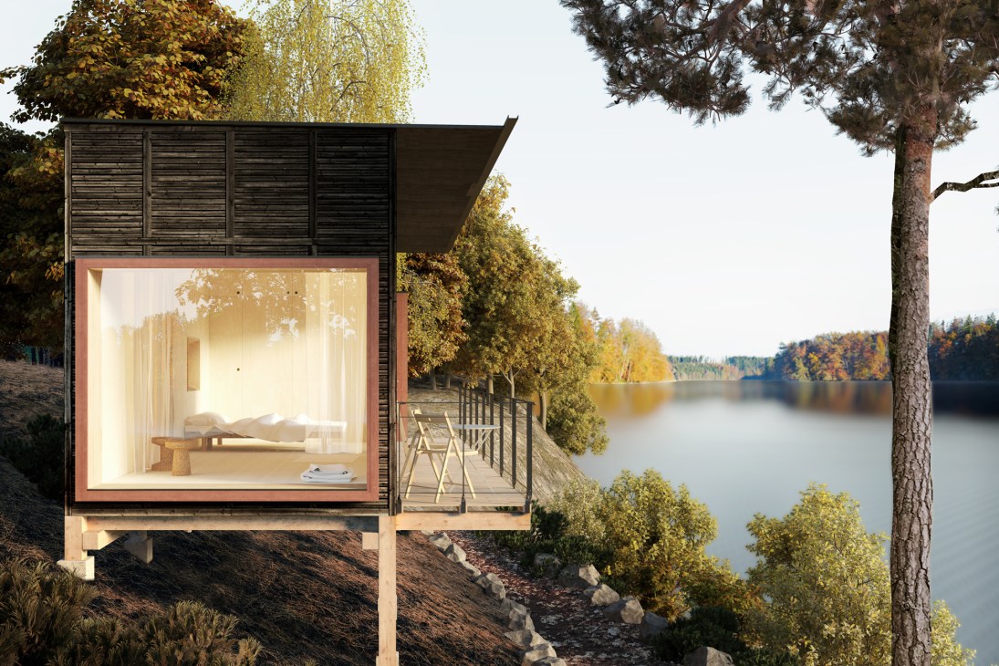 Modern wooden building by Nadén Arkitektur showcasing Swedish architectural design with precise carpentry details