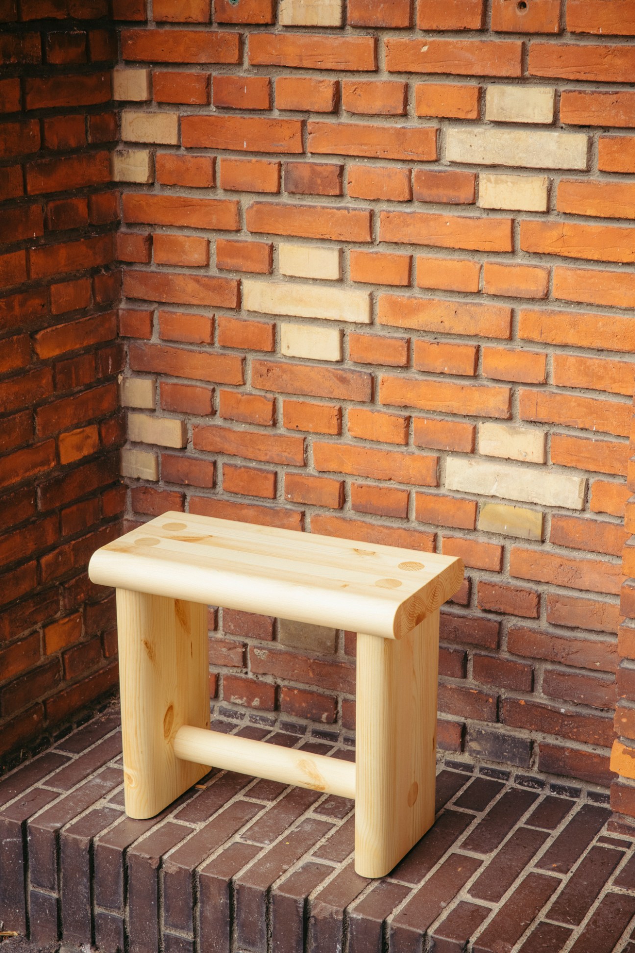 Stilts Side Table by Philippe Malouin - a minimalist wooden side table with cylindrical legs