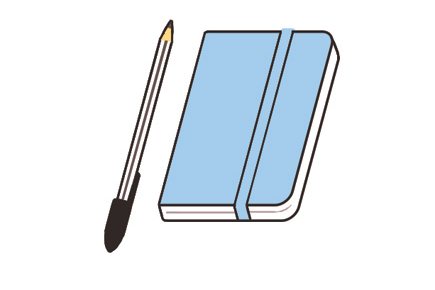 Classic Bic Cristal pens with Sharpie fine point and coloured Moleskine notebooks