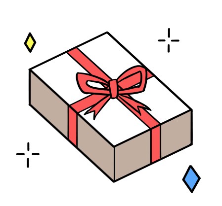 Gift box with red ribbon and bow on white background